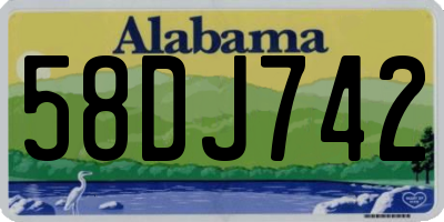 AL license plate 58DJ742