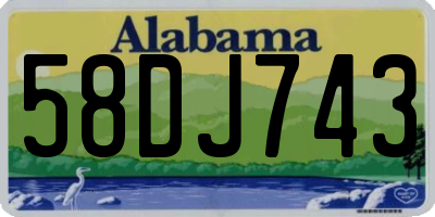 AL license plate 58DJ743