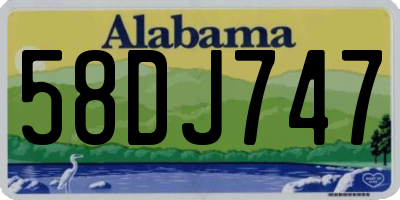 AL license plate 58DJ747