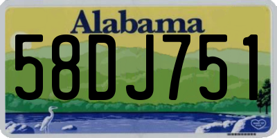 AL license plate 58DJ751