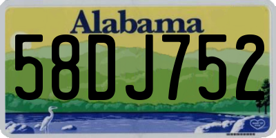 AL license plate 58DJ752