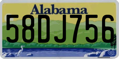 AL license plate 58DJ756