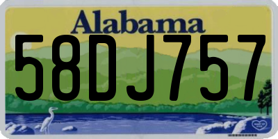 AL license plate 58DJ757