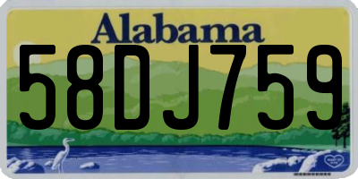AL license plate 58DJ759