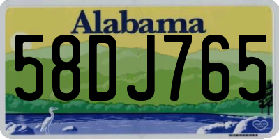 AL license plate 58DJ765