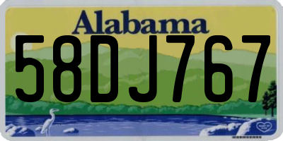 AL license plate 58DJ767