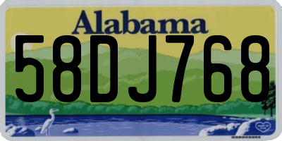 AL license plate 58DJ768