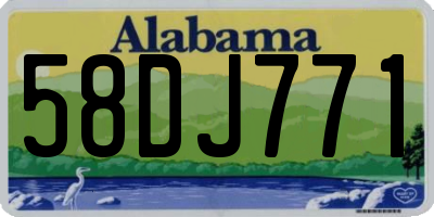 AL license plate 58DJ771