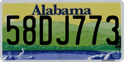 AL license plate 58DJ773