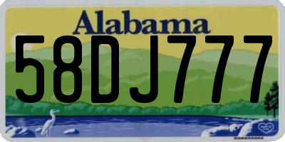 AL license plate 58DJ777
