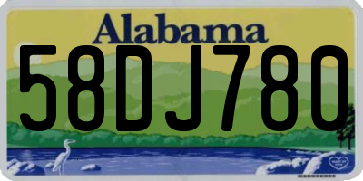 AL license plate 58DJ780