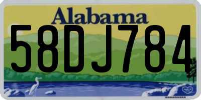 AL license plate 58DJ784