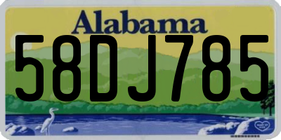 AL license plate 58DJ785