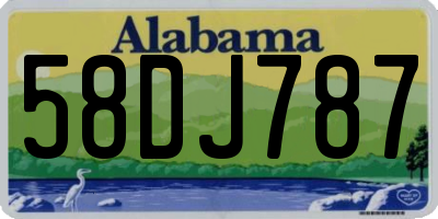 AL license plate 58DJ787
