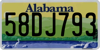 AL license plate 58DJ793
