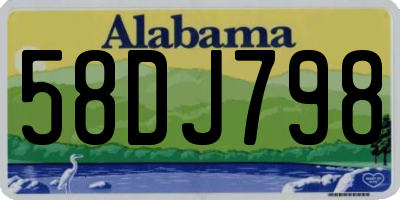 AL license plate 58DJ798