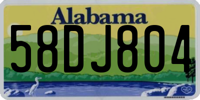 AL license plate 58DJ804
