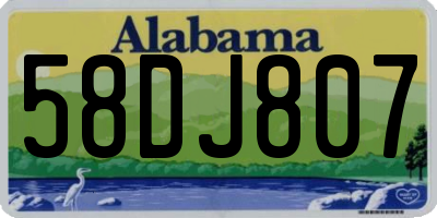 AL license plate 58DJ807