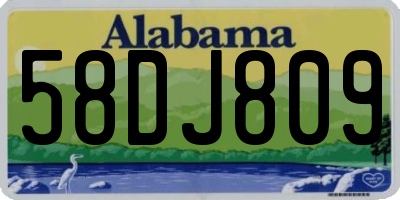 AL license plate 58DJ809