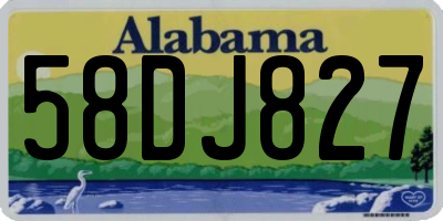 AL license plate 58DJ827