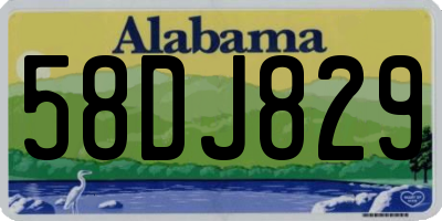 AL license plate 58DJ829
