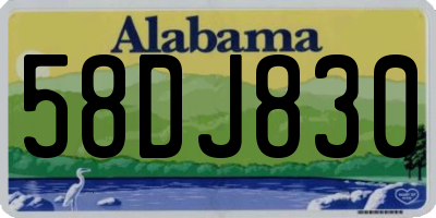 AL license plate 58DJ830