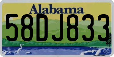 AL license plate 58DJ833
