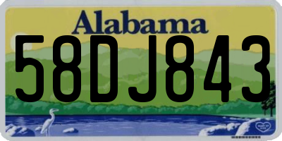 AL license plate 58DJ843
