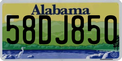 AL license plate 58DJ850