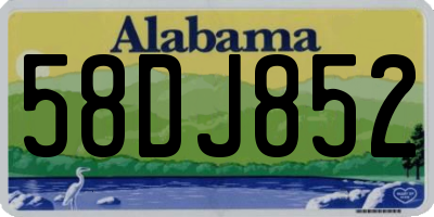 AL license plate 58DJ852