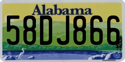 AL license plate 58DJ866