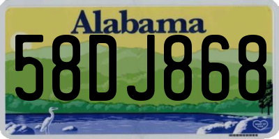 AL license plate 58DJ868