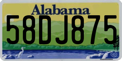 AL license plate 58DJ875