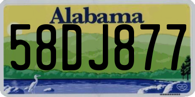 AL license plate 58DJ877