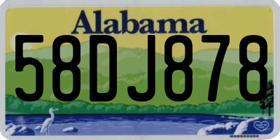 AL license plate 58DJ878