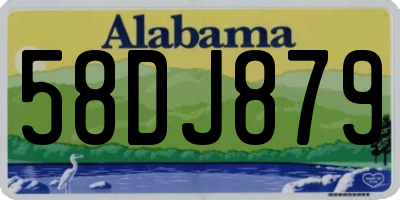 AL license plate 58DJ879