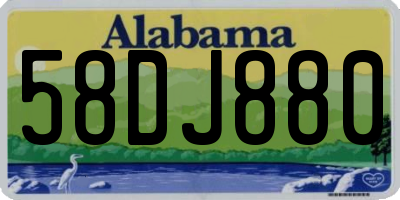 AL license plate 58DJ880