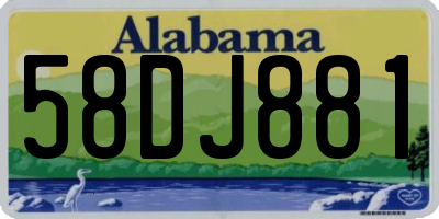 AL license plate 58DJ881