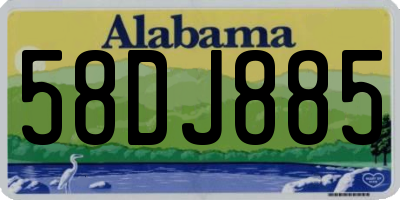 AL license plate 58DJ885