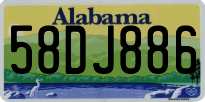 AL license plate 58DJ886