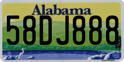 AL license plate 58DJ888