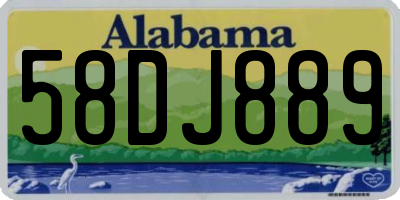AL license plate 58DJ889