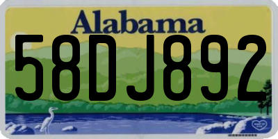 AL license plate 58DJ892
