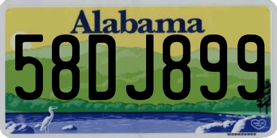 AL license plate 58DJ899