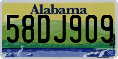 AL license plate 58DJ909