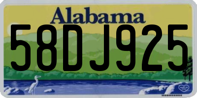 AL license plate 58DJ925