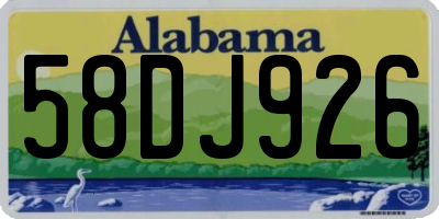 AL license plate 58DJ926