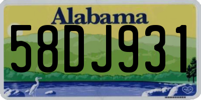 AL license plate 58DJ931
