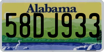 AL license plate 58DJ933