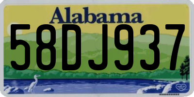 AL license plate 58DJ937